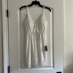 Lulu’s shine and sparkle sequin sleeveless mini dress